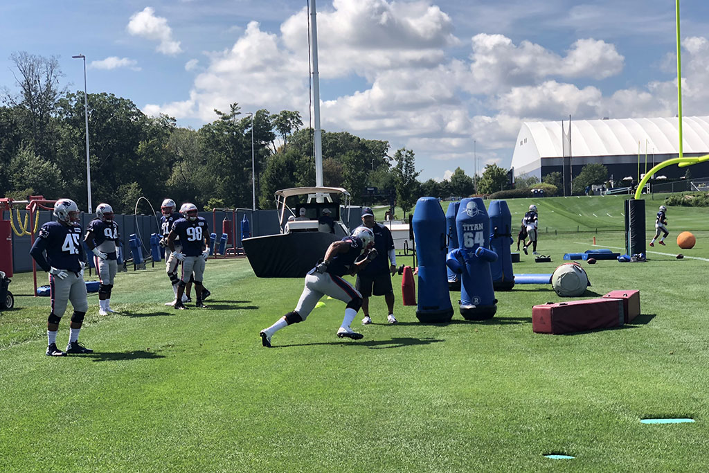 Patriots edge rushers working with Joe Kim 9-5-18