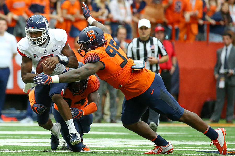 NFL Draft: Syracuse defensive lineman Alton Robinson is a selection on the Felger & Mazz Big Board. (Photo by Rich Barnes/Getty Images)