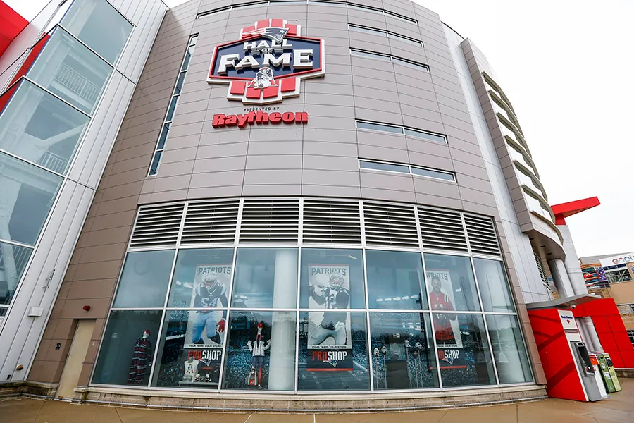 Mar 17, 2020; Foxborough, Massachusetts, USA; A general view of the New England Patriot Hall of Fame Store at Gillette Stadium. Mandatory Credit: Greg M. Cooper-USA TODAY Sports