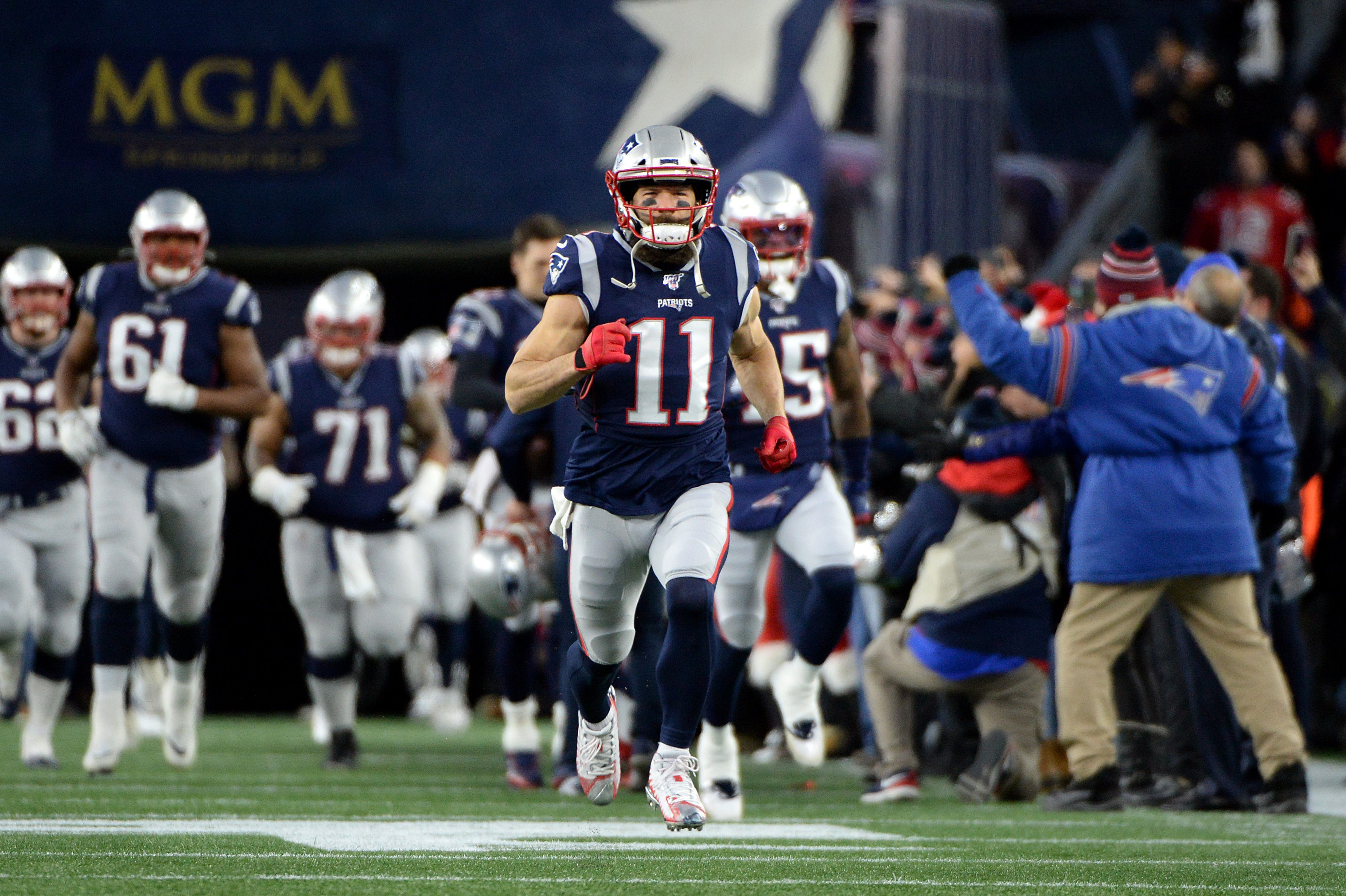 The bigger the chip on his shoulder, the better Julian Edelman plays. (Photo by Kathryn Riley/Getty Images)
