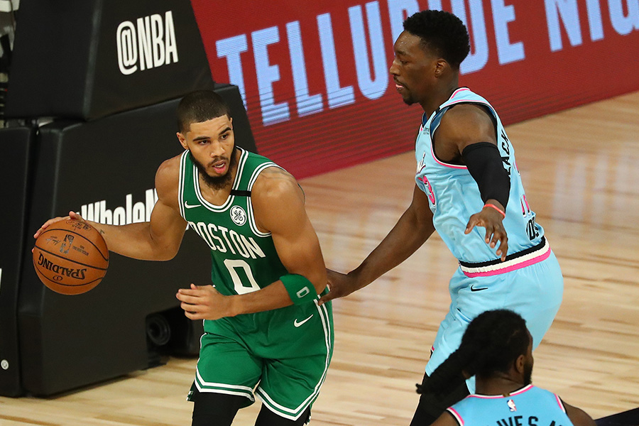 Celtics forward Jayson Tatum may need to be the best player on the floor in Game 1 vs the Heat. (Kim Klement-USA TODAY Sports)