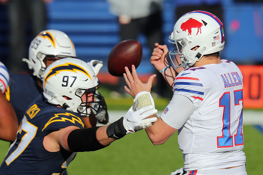 Bill Belichick really heaped praise on Joey Bosa and the Chargers this week. (Timothy T. Ludwig/Getty Images)