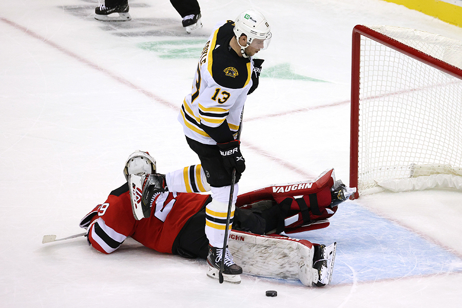 The Bruins need more out of Charlie Coyle and other established forwards offensively. (Photo by Elsa/Getty Images)