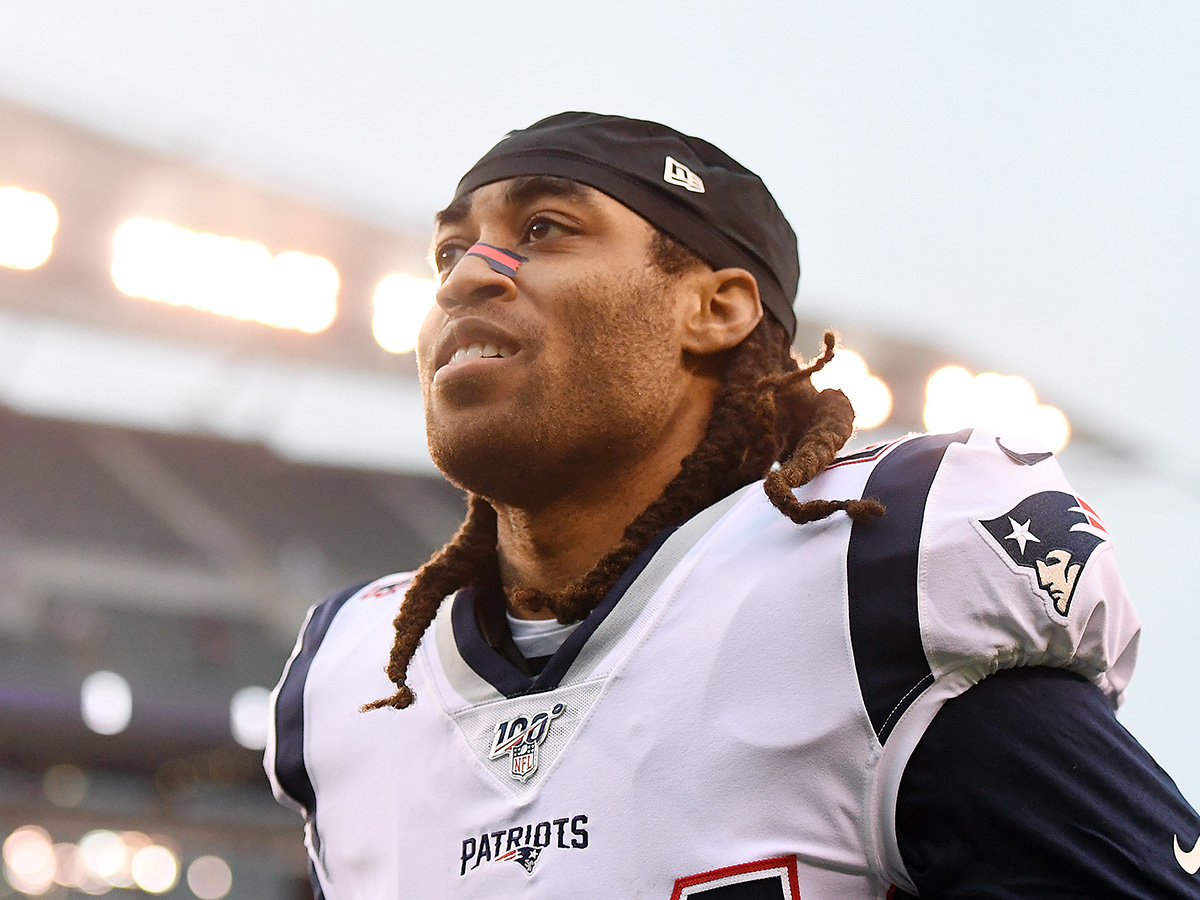 CINCINNATI, OHIO - DECEMBER 15: Stephon Gilmore #24 of the New England Patriots leaves the field after the Patriots defeated the Bengals 34-13 in the game at Paul Brown Stadium on December 15, 2019 in Cincinnati, Ohio. (Photo by Bobby Ellis/Getty Images)