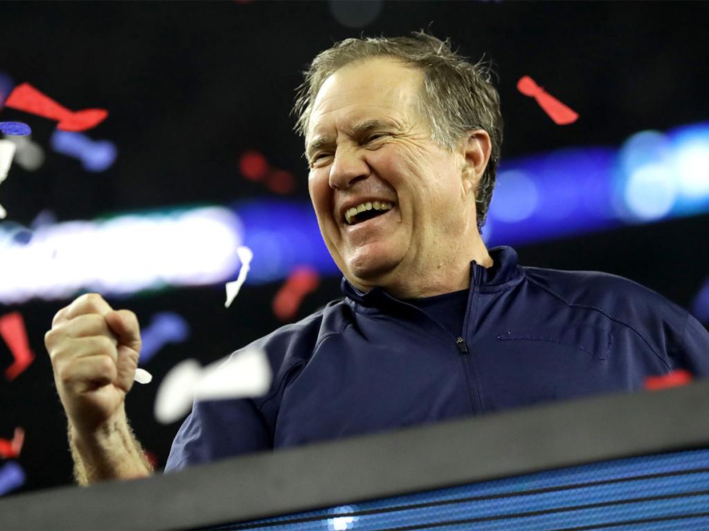 HOUSTON, TX - FEBRUARY 05: Head coach Bill Belichick of the New England Patriots celebrates after defeating the Atlanta Falcons during Super Bowl 51 at NRG Stadium on February 5, 2017 in Houston, Texas. The Patriots defeated the Falcons 34-28. (Photo by Ronald Martinez/Getty Images)