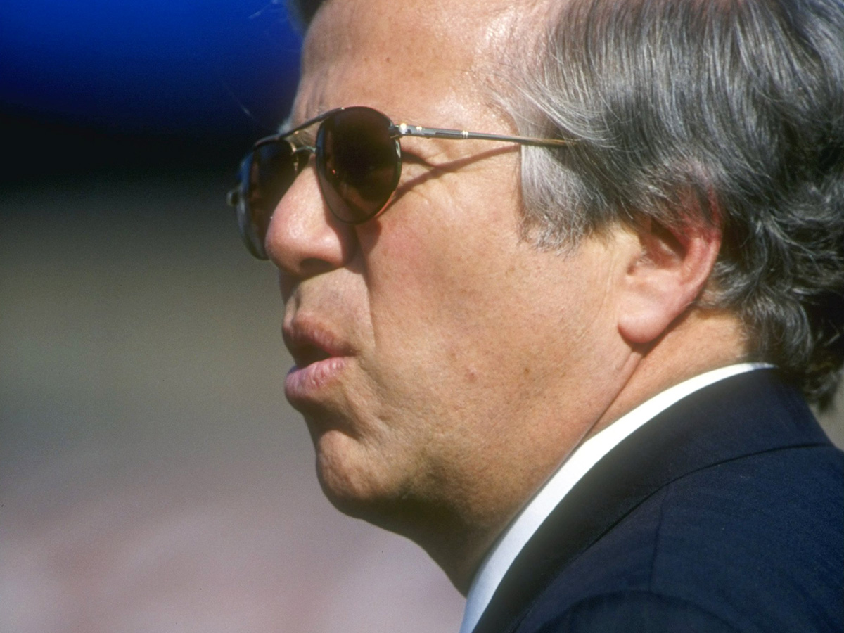 13 Oct 1996: Robert Kraft looks on during a game between the New England Patriots and the Washington Redskins at Foxboro Stadium in Foxboro, Massachusetts. The Redskins won the game, 27-22. Mandatory Credit: Simon Bruty/Allsport
