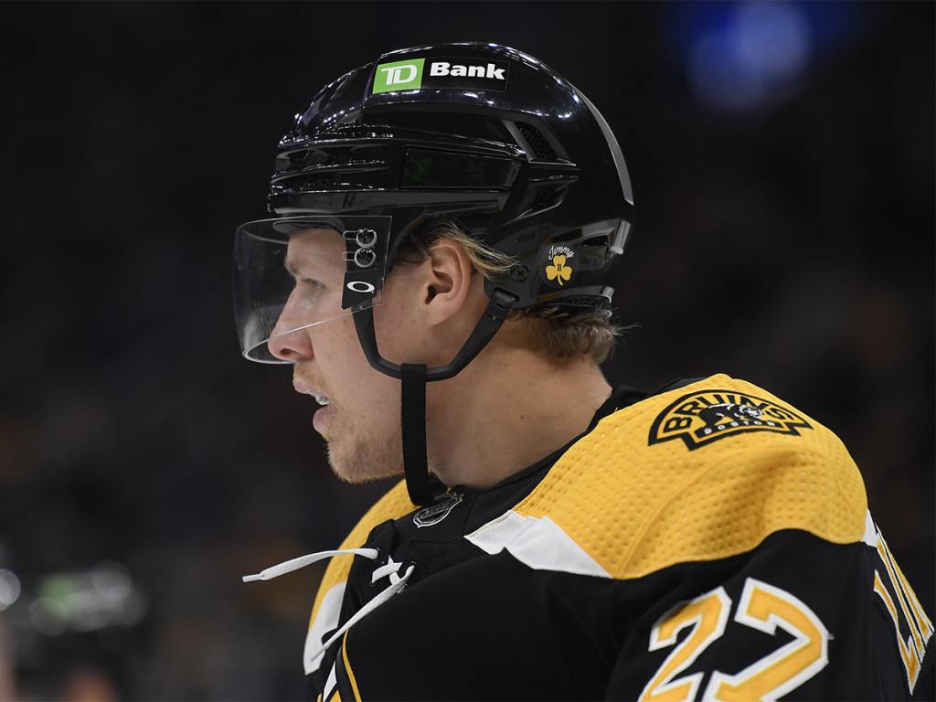 Mar 24, 2022; Boston, Massachusetts, USA; Boston Bruins defenseman Hampus Lindholm (27) during the second period against the Tampa Bay Lightning at TD Garden. Mandatory Credit: Bob DeChiara-USA TODAY Sports