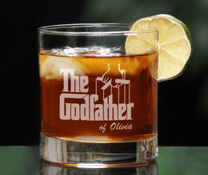 the godfather whiskey glass personalized