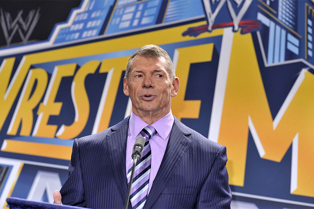 EAST RUTHERFORD, NJ - FEBRUARY 16: Vince McMahon attends a press conference to announce that WWE Wrestlemania 29 will be held at MetLife Stadium in 2013 at MetLife Stadium on February 16, 2012 in East Rutherford, New Jersey. (Photo by Michael N. Todaro/Getty Images)