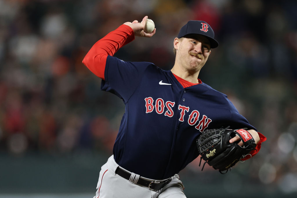 Jarren Duran of the Boston Red Sox looks on during the National News  Photo - Getty Images