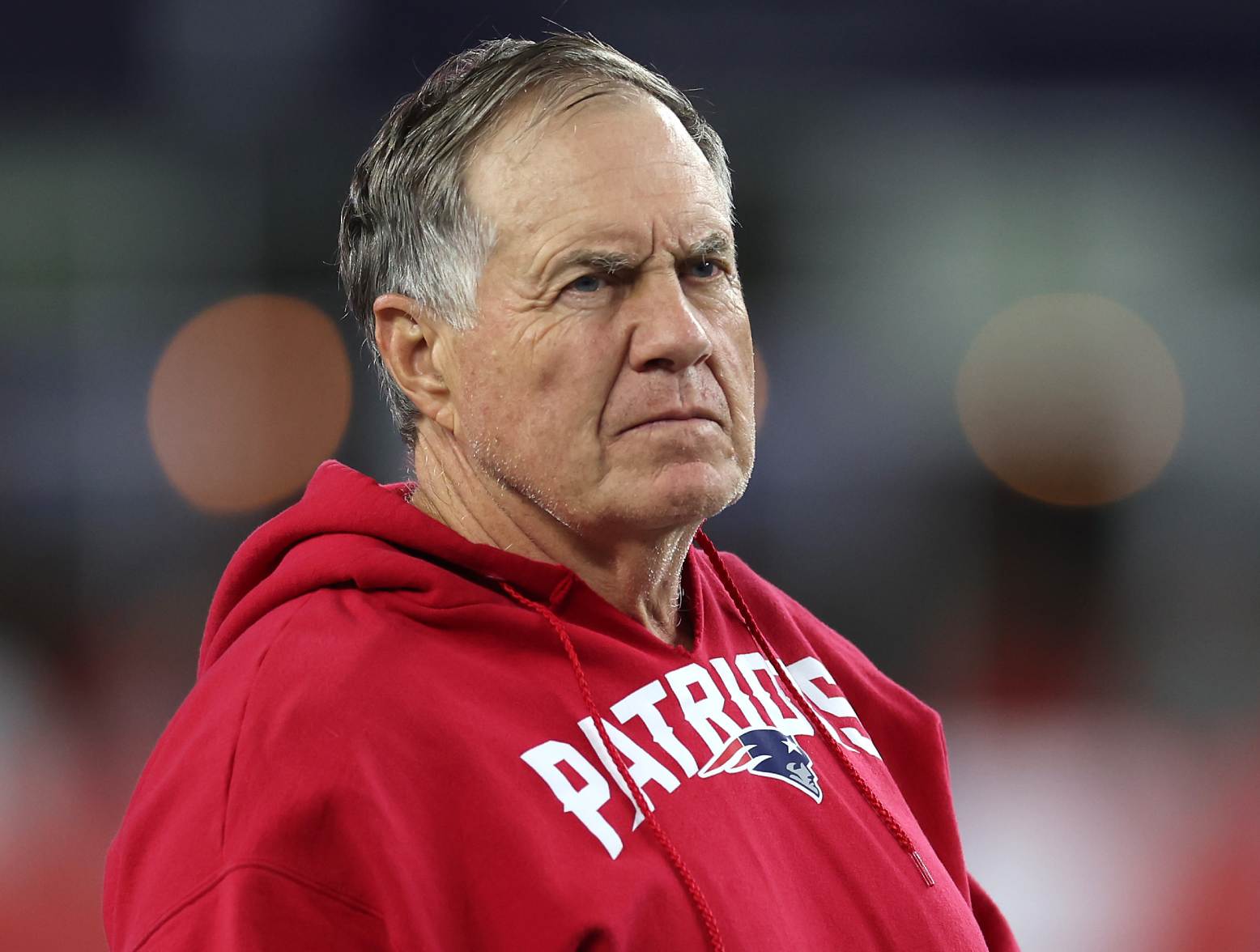 FOXBOROUGH, MASSACHUSETTS - SEPTEMBER 17: Head coach Bill Belichick of the New England Patriots looks on during the second quarter against the Miami Dolphins at Gillette Stadium on September 17, 2023 in Foxborough, Massachusetts. (Photo by Maddie Meyer/Getty Images)