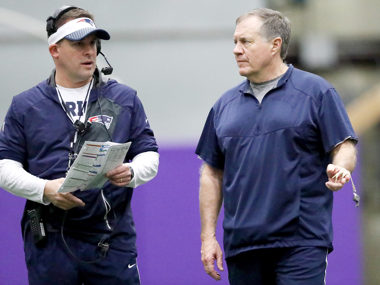 during the New England Patriots practice on February 2,2018 at Winter Park in Eden Prairie, Minnesota.The New England Patriots will play the Philadelphia Eagles in Super Bowl LII on February 4.