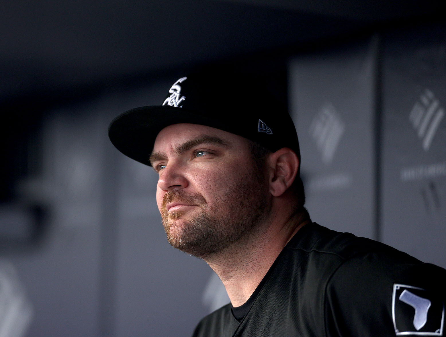 NEW YORK, NEW YORK - JUNE 08: Liam Hendriks #31 of the Chicago White Sox looks on from the dugout before game one of a double header against the New York Yankees at Yankee Stadium on June 8, 2023 in Bronx borough of New York City. (Photo by Elsa/Getty Images)