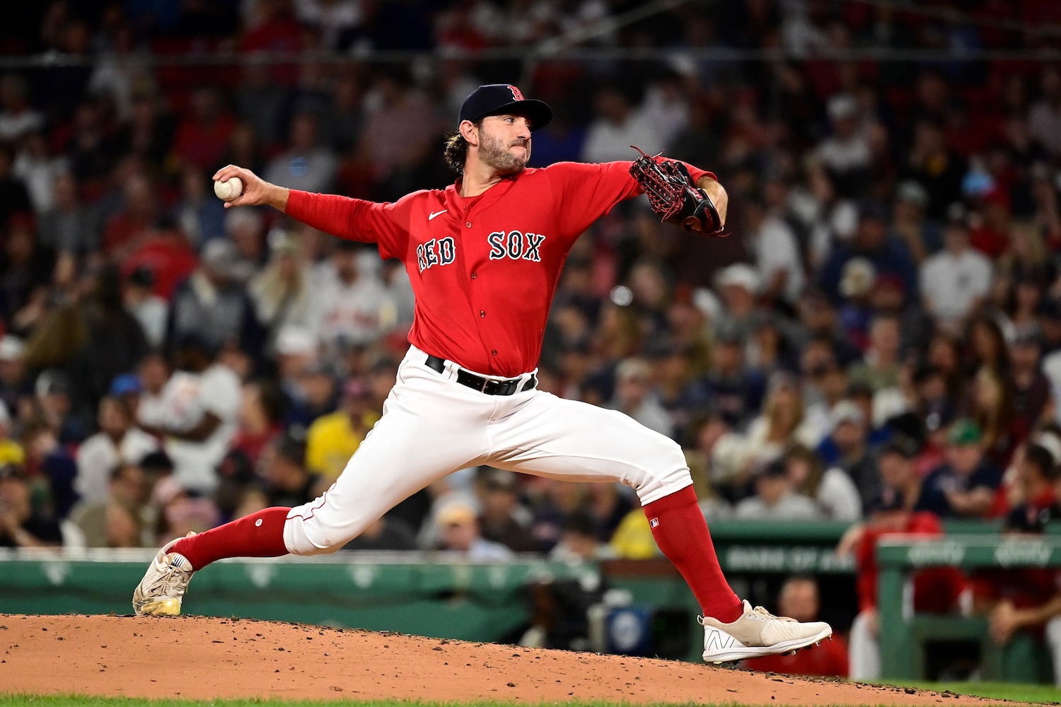 Sep 14, 2023; Boston, Massachusetts, USA; Boston Red Sox relief pitcher Zack Weiss (56) pitches against the New York Yankees during the fourth inning at Fenway Park. Mandatory Credit: Eric Canha-USA TODAY Sports