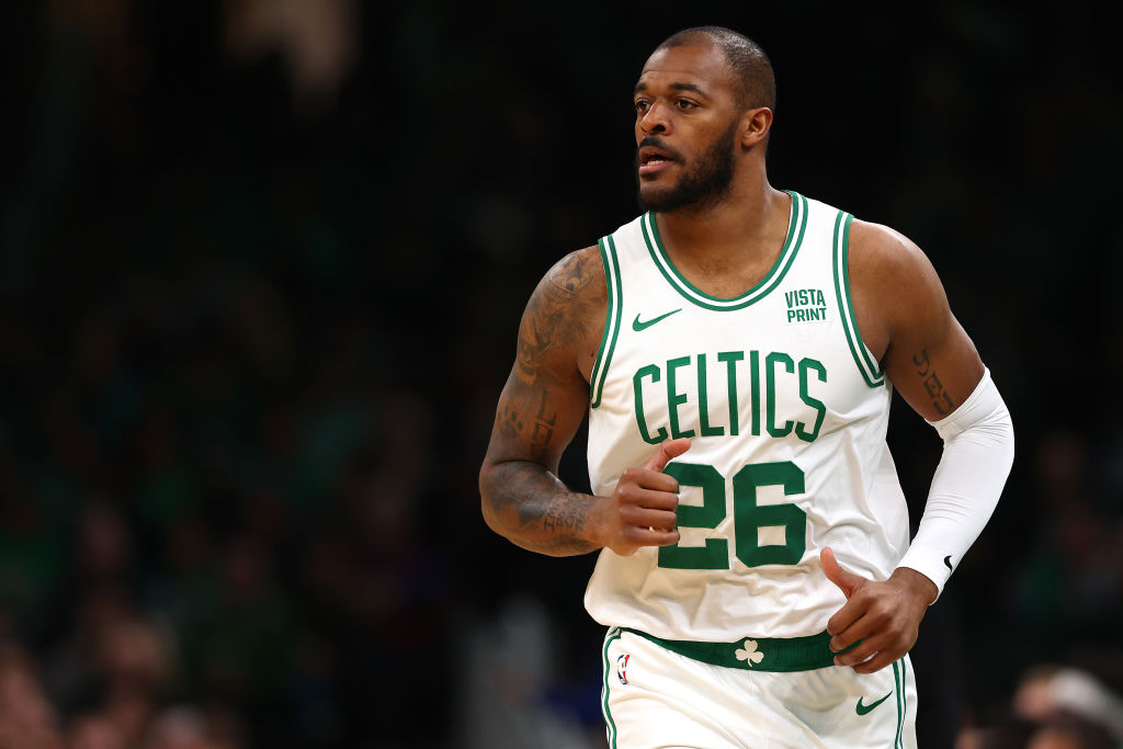 BOSTON, MASSACHUSETTS - MARCH 18: Xavier Tillman #26 of the Boston Celtics looks on during the first quarter against the Detroit Pistons at TD Garden on March 18, 2024 in Boston, Massachusetts. (Photo by Maddie Meyer/Getty Images)