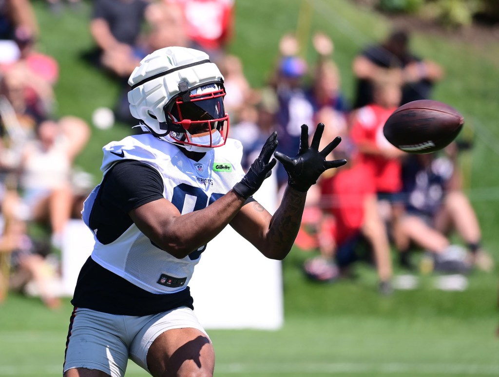 Kayshon Boutte at Patriots training camp