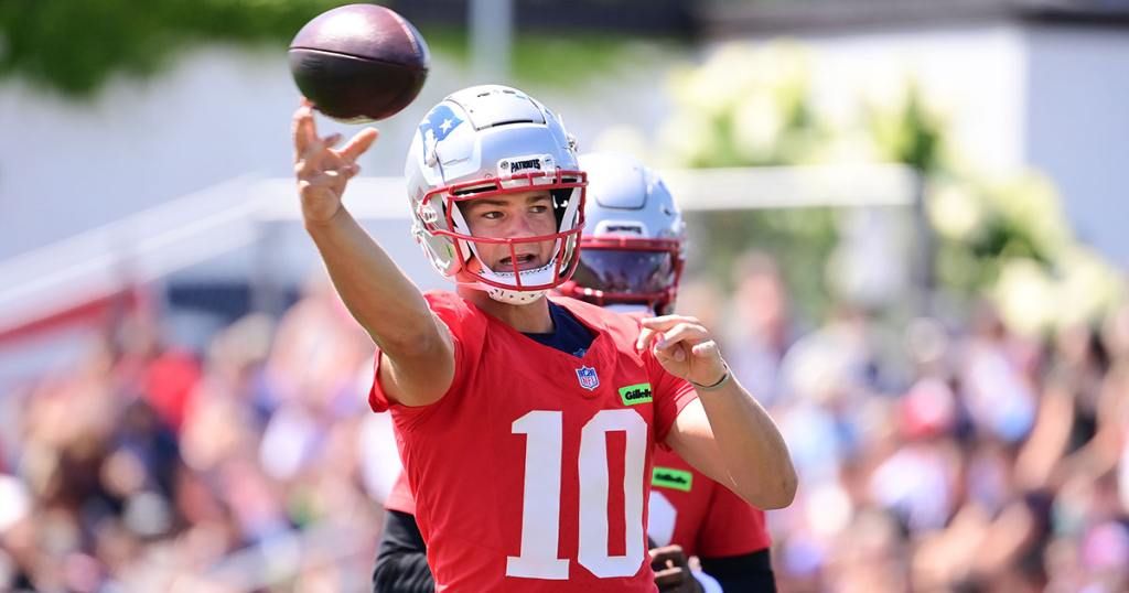 Drake Maye at Patriots training camp