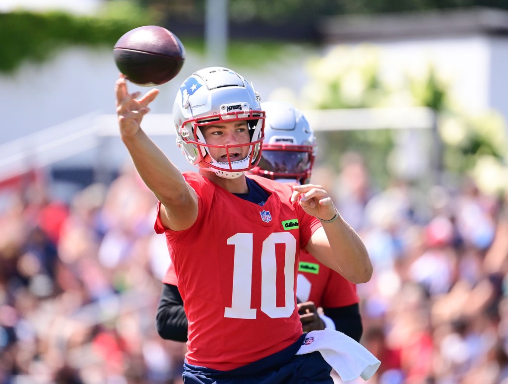 Drake Maye at Patriots training camp