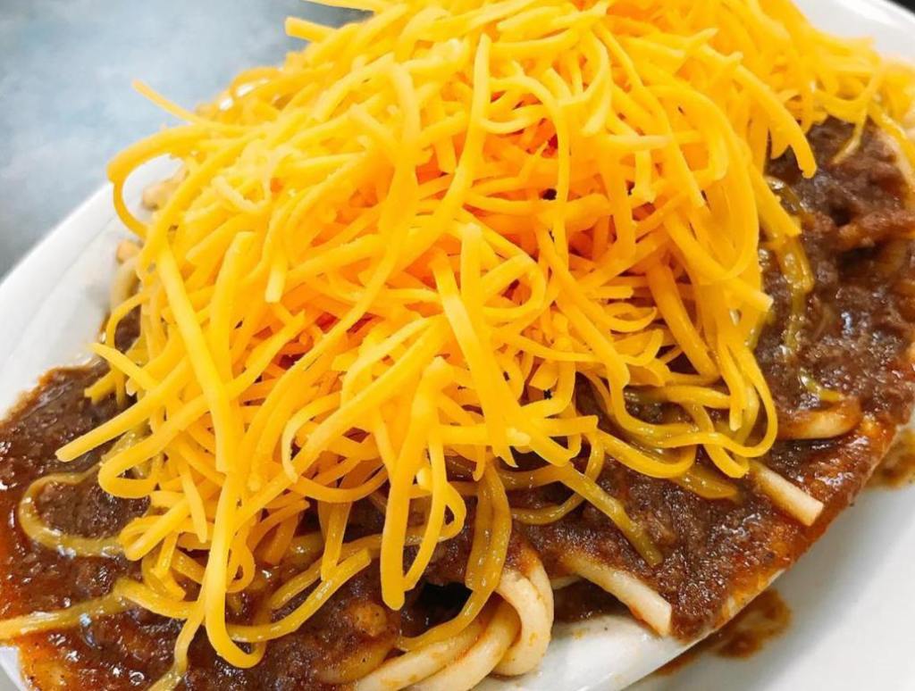 Skyline Chili over Spagetti